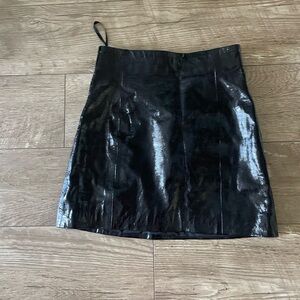 Black Patent Leather Skirt